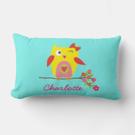 Gepersonaliseerde stekel - gele roze bloemen kussen