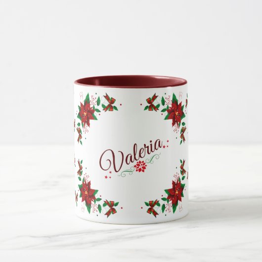 Gepersonaliseerde stekker met liefdevolle kerstrod mok (Midden)