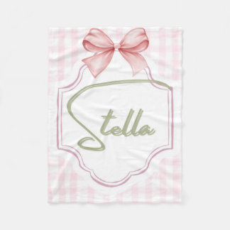 Gepersonaliseerde Stella Baby Meisje Kwekerij Bow Fleece Deken