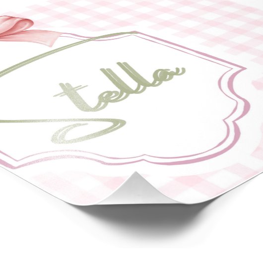 Gepersonaliseerde Stella Baby Meisje Kwekerij Bow  Foto Afdruk (Hoek)