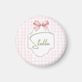 Gepersonaliseerde Stella Baby Meisje Kwekerij Bow Magneet