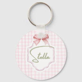 Gepersonaliseerde Stella Baby Meisje Kwekerij Bow Sleutelhanger