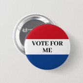 Gepersonaliseerde stem rood en blauw ronde button 5,7 cm (Voorkant /achterkant)