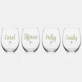 Gepersonaliseerde Stemless Wijnglas Tumblers Zonder Voet