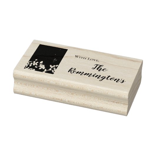 Gepersonaliseerde stempel katoenen tak op donkere  (Stempel)