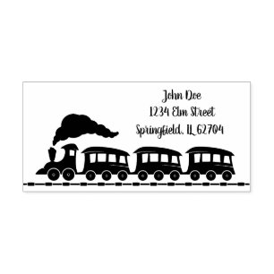 Gepersonaliseerde stempel met trein en aangepast a