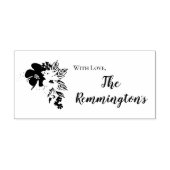 Gepersonaliseerde stempel Tropische bloemen op Blu (Afrduk)