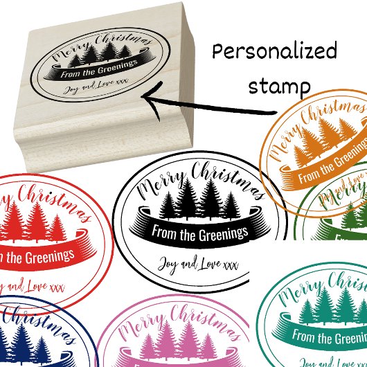 Gepersonaliseerde stempelinkt voor kerstinkt rubberstempel