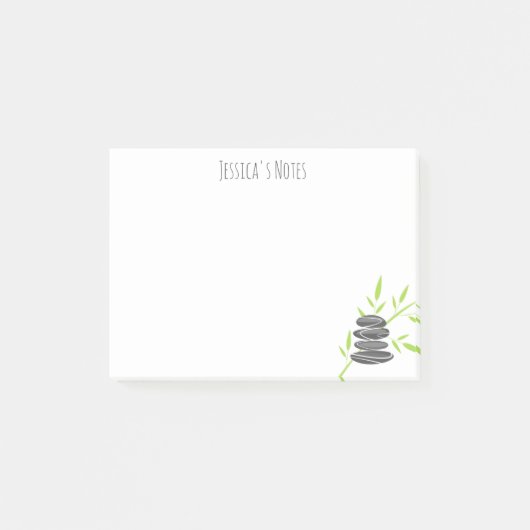 Gepersonaliseerde stenen en bamboe Post-it® notes (Voorkant)