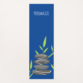 Gepersonaliseerde stenen en blauw bamboe plant yogamat (Voorkant)