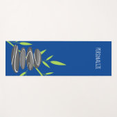 Gepersonaliseerde stenen en blauw bamboe plant yogamat (Voorkant (horizontaal))