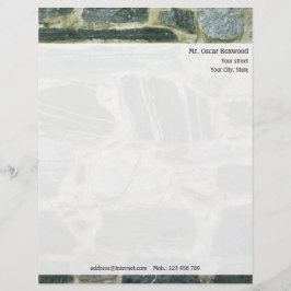 Gepersonaliseerde stenen muur met retouradres custom briefhoofd