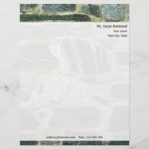 Gepersonaliseerde stenen muur met retouradres custom briefhoofd