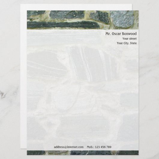 Gepersonaliseerde stenen muur met retouradres custom briefhoofd (Voorkant / Achterkant)