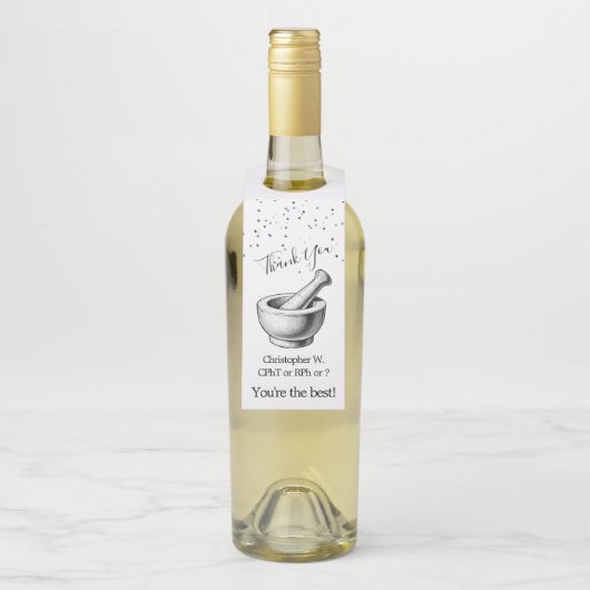 Gepersonaliseerde ster Dank u Hanger Label Apothee (Op fles)