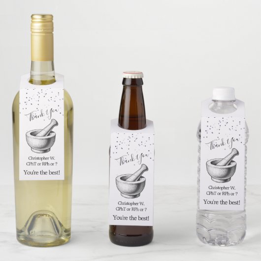 Gepersonaliseerde ster Dank u Hanger Label Apothee (In situ)