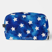 Gepersonaliseerde sterren Blue Tie Dye Family Even Toilettasje (Voorkant)