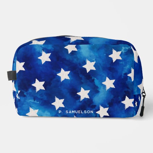 Gepersonaliseerde sterren Blue Tie Dye Family Even Toilettasje (Voorkant)