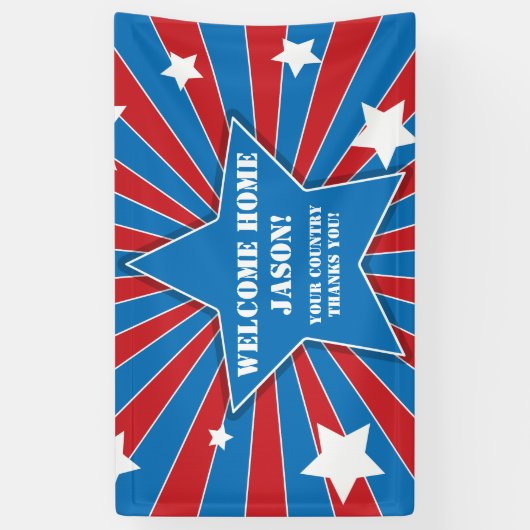 Gepersonaliseerde sterren en strepen militaire ban spandoek (Verticaal)