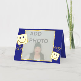 Gepersonaliseerde Sterren Foto Smiles Gold Foil Ka Folie Feestdagenkaart