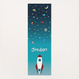 Gepersonaliseerde sterren raket planeten buitenrui yogamat