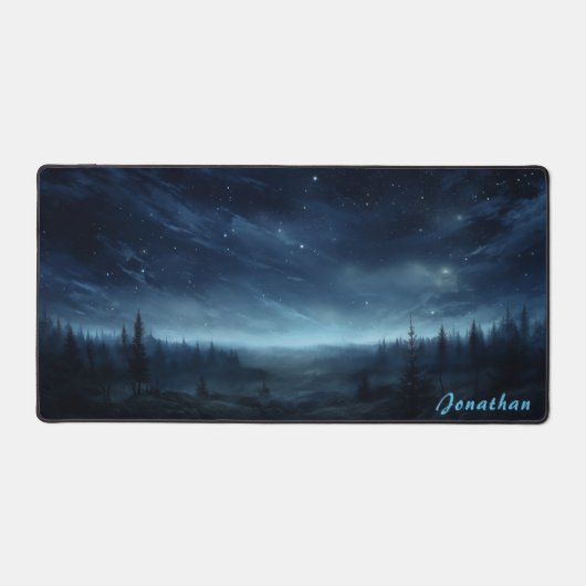 Gepersonaliseerde Sterrennacht Landscape Desk Mat (Voorkant)