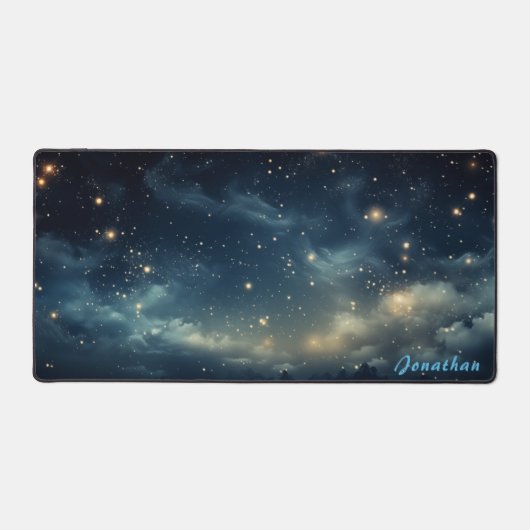 Gepersonaliseerde Sterrennacht Landscape Desk Mat (Voorkant)