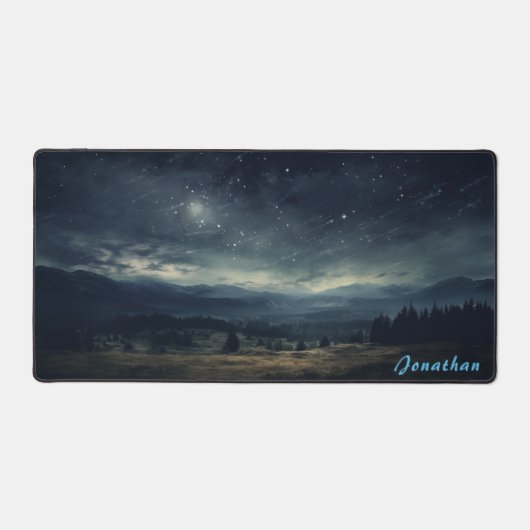 Gepersonaliseerde Sterrennacht Landscape Desk Mat (Voorkant)