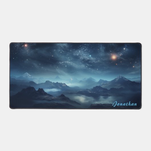 Gepersonaliseerde Sterrennacht Landscape Desk Mat (Voorkant)