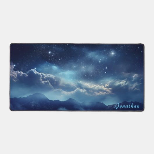 Gepersonaliseerde Sterrennacht Landscape Desk Mat (Voorkant)