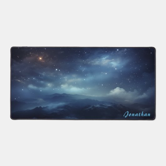 Gepersonaliseerde Sterrennacht Landscape Desk Mat (Voorkant)