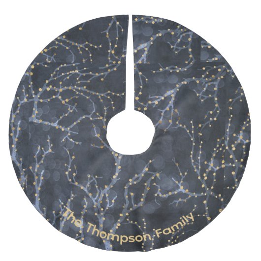 Gepersonaliseerde Sterrenvormen Zwart Kerstpatroon Kerstboom Rok (Voorkant)