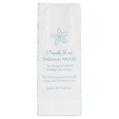 Gepersonaliseerde stervisblauwe bruiloft gunt wijn cadeautas (Achterkant)