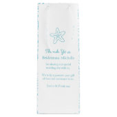 Gepersonaliseerde stervisblauwe bruiloft gunt wijn wijn cadeautas (Voorkant)