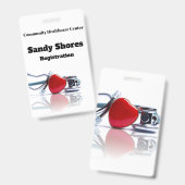 Gepersonaliseerde stethoscoop en hart badge (Voor- en achterkant)