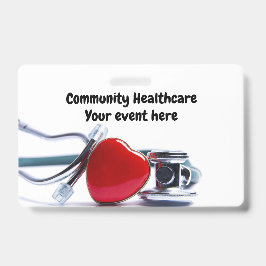 Gepersonaliseerde stethoscoop en hart badge