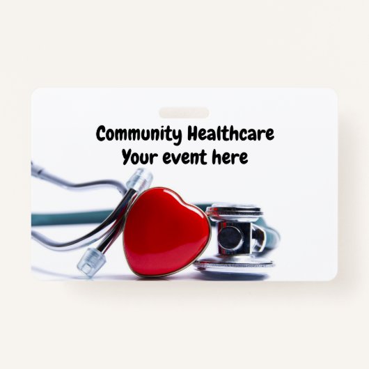 Gepersonaliseerde stethoscoop en hart badge (Voorkant)