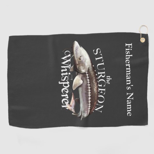 Gepersonaliseerde steur fluisteraar donkere Gevist Golfhanddoek (Horizontaal)