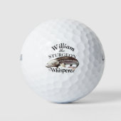 Gepersonaliseerde steur fluisteraar visser golfballen (Voorkant)