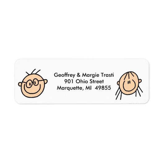 Gepersonaliseerde Stick Figuur Adresetiketten Etiket (Voorkant)
