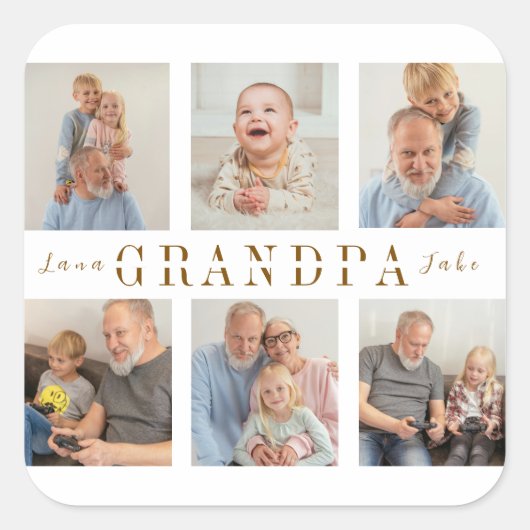 Gepersonaliseerde Sticker | Aangepaste opa Afbeeld (Voorkant)