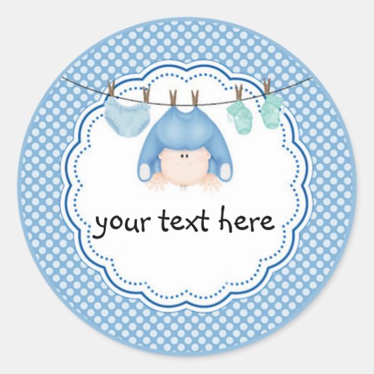 Gepersonaliseerde Sticker / Baby Boy Wasserij (Voorkant)
