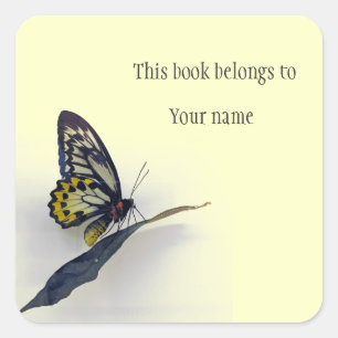 Gepersonaliseerde Sticker Boekplaat Butterfly