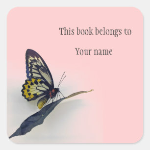 Gepersonaliseerde Sticker Boekplaat Butterfly