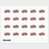 Gepersonaliseerde Sticker Elizabeth Berry Floral D (Vel)