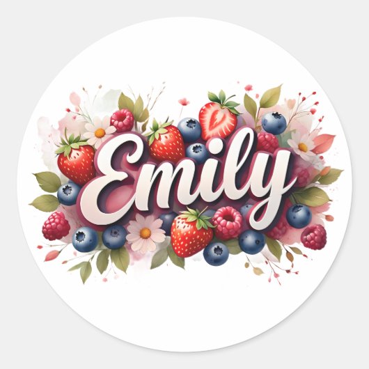 Gepersonaliseerde Sticker Emily Berry Floral Desig (Voorkant)
