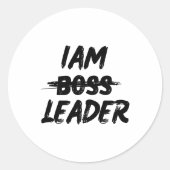 Gepersonaliseerde sticker IAM-leider niet baas (Voorkant)