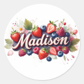 Gepersonaliseerde Sticker Madison Berry Floral Des (Voorkant)