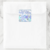 Gepersonaliseerde Sticker Snowflakes Bookplaat (Tas)