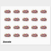 Gepersonaliseerde Sticker "Sophia" Berry Floral De (Vel)